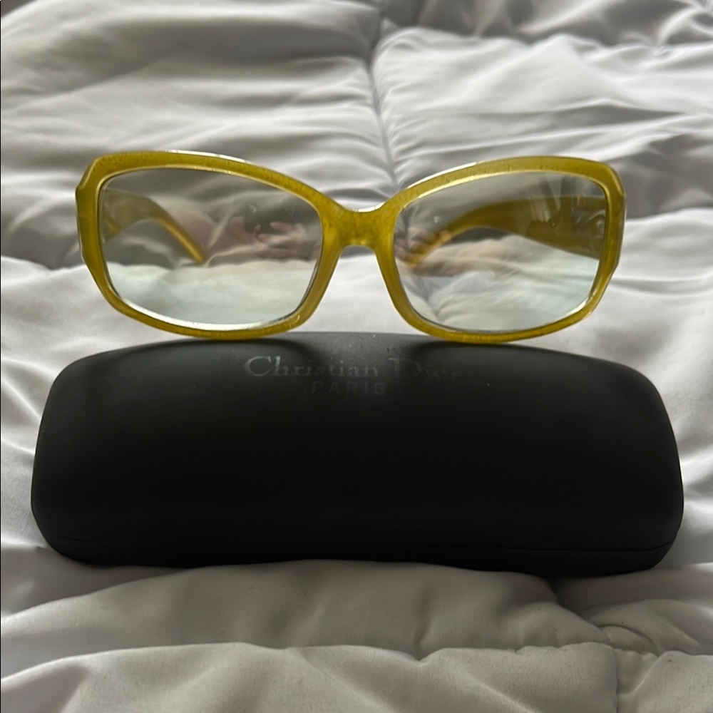 Dior Yellow Sunglasses with Gradient Lenses